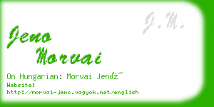 jeno morvai business card